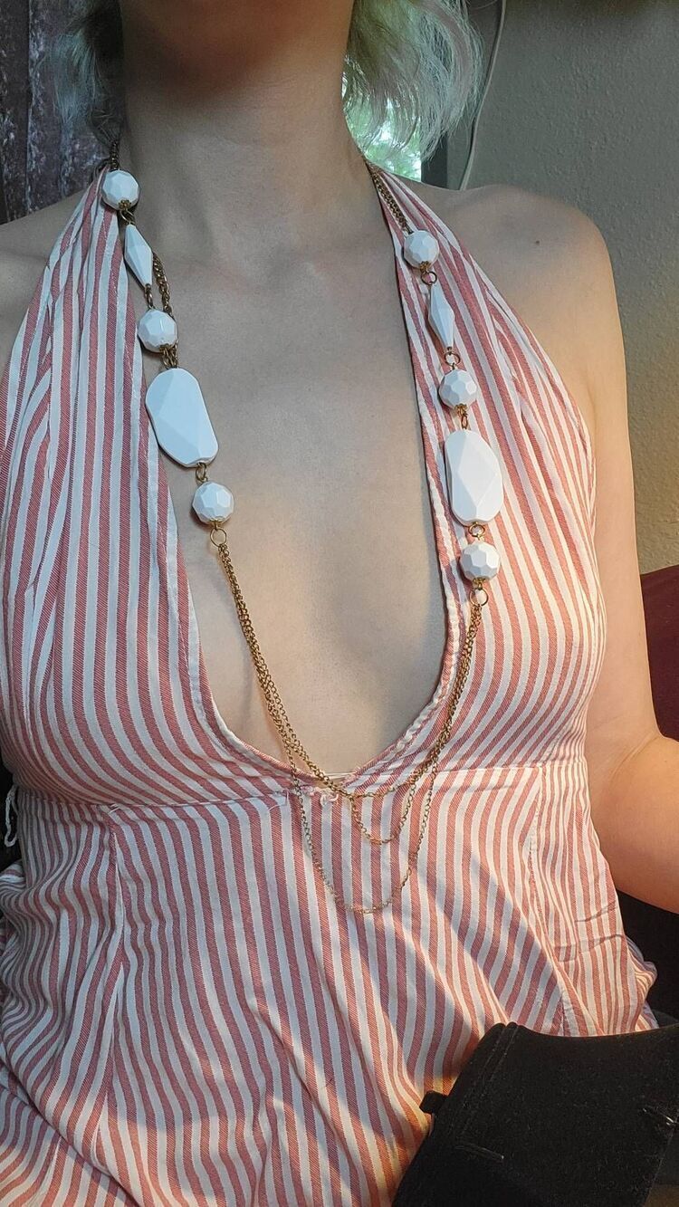 Chunky Extra Long White Beaded Necklace